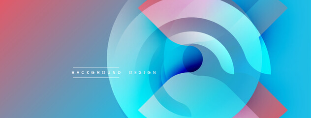 Aufkleber - Abstract colorful layers create dynamic visual effect. Smooth gradients, circular shapes dominate composition. Modern design element.