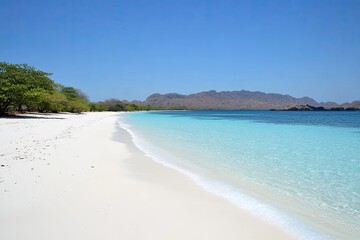 Fototapete - Pristine beach with turquoise water