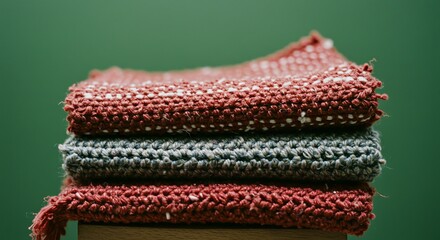 Aufkleber - Three different colored blankets stacked on top of each other