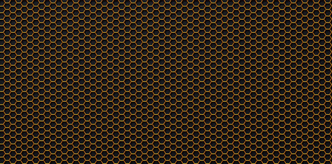 abstract grainy golden hexagonal honeycomb grid mesh background