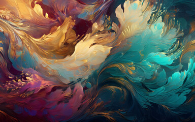 Wall Mural - abstract fractal background with space