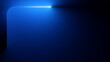 © wacomka - Abstract minimalist linear neon frame with rounded corners against the blue background. Bright light leaves glowing trail. 3d rendering