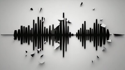 Poster - Abstract concept of silence shown as disappearing waveform in fog. 