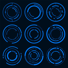 Wall Mural - circle frame user interface element. technology futuristic abstract hud