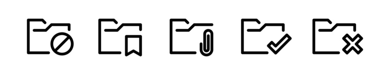 Wall Mural - folder vector icon set. file folder icons. document symbols. eps 10