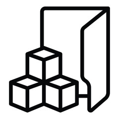 developer program folder line icon, neural network concept. vector graphics. database storage, data 