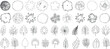 © Arafat - Tree top view, leaf icon set, plant illustration set for architectural design. Tree top view vector collection features diverse tree and leaf sketches for landscape planning, botanical art