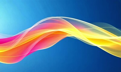 Wall Mural - animation of colorful gradient waves flowing on blue background made with generative ai technology