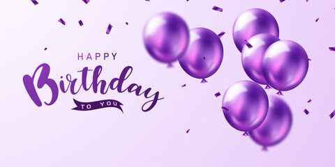 Wall Mural - Celebrate your birthday background with beautiful balloon vector illustration.