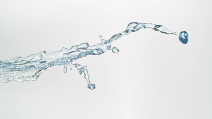 Wall Mural - super slow motion shot of water splash isolated on white background at 1000fps.