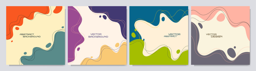 Canvas Print - vector illustration. abstract colorful background wiith wavy shapes and lines. design elements for s