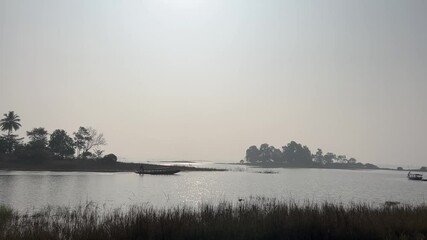 Sticker - A large lake with a cluster of islands.
