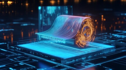 Wall Mural - visualizing laminar vs turbulent flow with holographic tech in a science lab