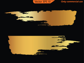 Wall Mural - vector illustration of an abstract background. Set of vector gold brush strokes. Golden paint strokes. Gold gradient brush strokes, brushes, lines. Artistic design elements, gradient brush strokes.