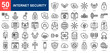 © Naba - Internet Security icon set collection. Cyber security, cloud compunting, web security, internet protection, seo and web icon. Simple line vector.