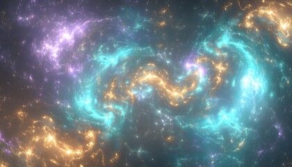 Wall Mural - vibrant nebulous cosmic formations with swirling colors and bright stars