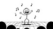 © Onisevens - Animated Stick Figure Dancing with Musical Notes