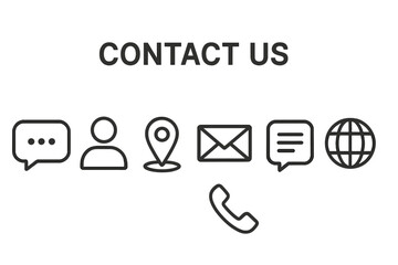 Leinwandbilder - Set of web icons in line style designed for contact and communication features on digital platforms