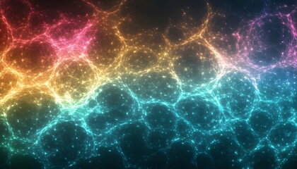 Wall Mural - abstract background with glowing lights and colorful network connections