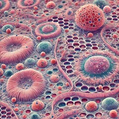 Wall Mural - cheek cells observing animal cell structure