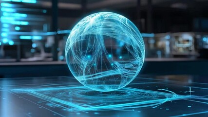Wall Mural - scientific hologram in a modern laboratory showcasing advanced technology concepts