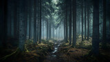 Enigmatic Forest Path: A Journey into the Misty Woods