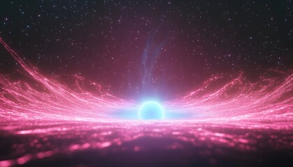 Wall Mural - a glowing cosmic body surrounded by swirling vibrant nebulae and stars