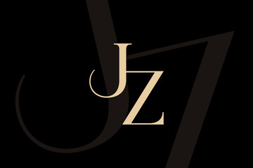 Wall Mural - jz or zj letter logo icon design. classic style luxury initials monogram.