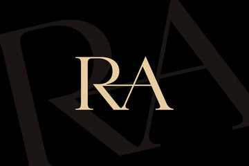 Wall Mural - ra or ar letter logo icon design. classic style luxury initials monogram.
