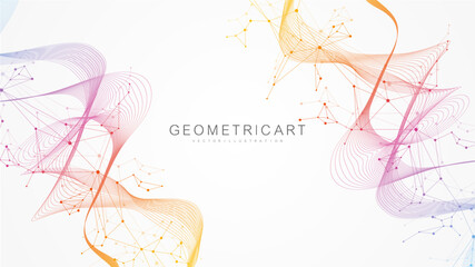 Wall Mural - global network connection website header or banner design. abstract background with connecting dots 