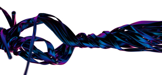 Fototapete - Blue Symphony: Abstract 3D WavBlue Symphony: Abstract 3D Wave Illustration with Graceful Movementse Illustration with Graceful Movements