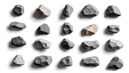 Leinwandbilder - a collection of diverse stones and rocks, each with a unique texture and shape