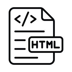 Coding File Vector outline icon. Eps10 file 