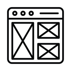Wall Mural - wire framing vector outline icon. eps10 file