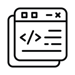 Template Coding Vector outline icon. Eps10 file 