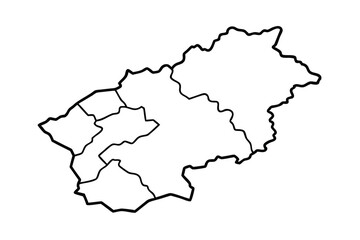 Naklejka na meble Blank Outline Map of Slovakia Regions