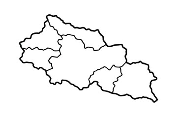 Naklejka na meble Simplified Map of South Tyrol Provinces