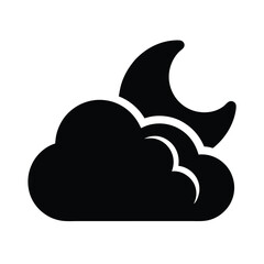 partly cloudy icon silhouette vector illustration