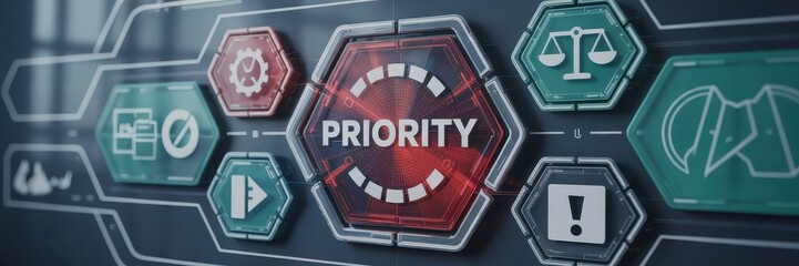 Modern digital interface prioritizing tasks