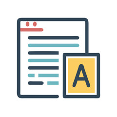 Website interface vector illustration, web page design, font rendering and typesetting.