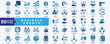 © RiskiAyu - Business Growth icon set with market expansion, scalability, strategy, business development, improvement, strategy communication, collaboration, productivity, change management, growth and development