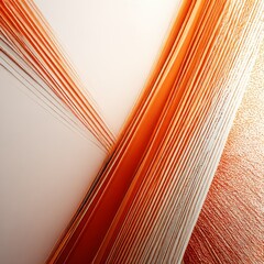 Leinwandbilder - Abstract Angular Composition of Textured Copper-Hued Strips Against Neutral Surface: Modern Design