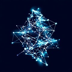 Poster - Abstract Luminous Network: A futuristic visualization of interconnected points forming a complex, glowing web against a dark background.