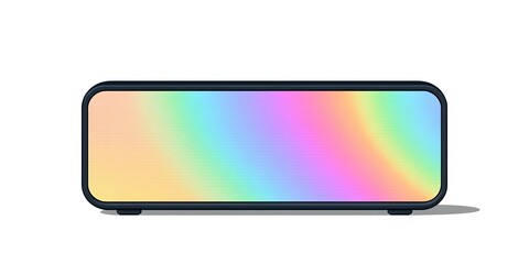 Wall Mural - Outline of a rectangular smart speaker with rounded corners Color is flat, isolated on white, electronics, clean