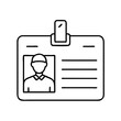 © Sayem - worker s id badge icon, worker s id badge line art - simple line art of worker s id badge, perfect for worker s id badge logos and icons