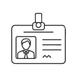 © Sayem - worker s id badge icon, worker s id badge line art - simple line art of worker s id badge, perfect for worker s id badge logos and icons