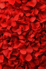 Poster - Rich Red Petal Cascade Captivating Close Up of Romantic Festive Celebration Beautiful Delicate Floral Texture