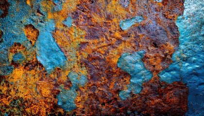 Leinwandbilder - vibrant rust and turquoise textured metal surface for abstract backgrounds, web design, print media, and branding graphics resource

