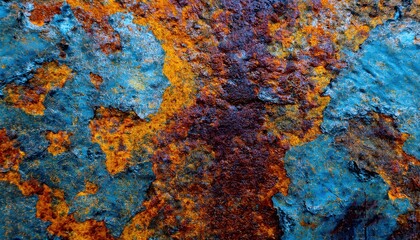 Leinwandbilder - vibrant rust and turquoise textured metal surface for abstract backgrounds, web design, print media, and branding graphics resource

