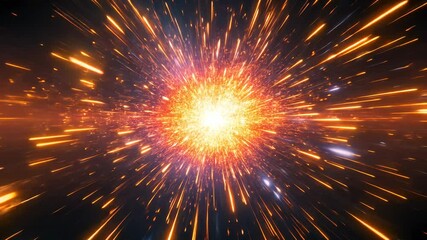 Wall Mural - Vibrant Explosion of Light and Color in Cosmic Space Setting